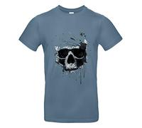 Smilo & Bron T-shirt imprimé crâne pour homme - Bleu - X-Large