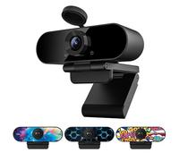 Smilodon 1080P HD Webcam, Pro, avec Microphone, Couverture de confidentialité, trépied, pour conférence, Streaming en Direct, Enregistrement, Compatible avec Skype/Teams/Zoom/Youtube