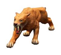 Smilodon Tiger Toy - 15.5*5.6*6.5CM Sabertooth Animal Figure | PVC Wildlife Model, Prehistoric Animals , Educational Ancient Animal Toys Suitable, Realistic Animals Figurine For Kids Learning