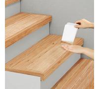 SMILOOL Lot de 5 bandes de marches d'escalier transparentes antidérapantes pour marches en bois d'intérieur - 10,2 x 71,1 cm - Prédécoupées et antidérapantes pour escaliers en bois - Ruban adhésif