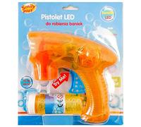 Smily Play Pistolet à bulles orange avec lumières LED liquides