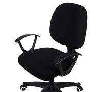 smiry Housses de Chaise de Bureau universelles en Jacquard Extensible pour Chaise rotative de Bureau Noir