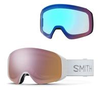 Masque de ski Smith 4D Mag S (White Chunky Knit - Chromapop Everyday Rose Gold Mirror Lens/Cat 2) Femme Taille unique
