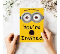 Smith Bros Printers 1898 Minion Lot de 24 invitations double face avec enveloppes et 24 autocollants « Thank You For Coming To My Party » Format A6