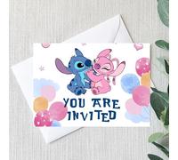 Smith Bros Printers 1898 Stitch Lot de 24 invitations double face avec enveloppes et 24 autocollants « Thank For Coming To My Party » Format A6