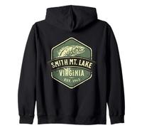 Smith Mountain Lake Virginia 1963 Motif Poisson Vieilli Sweat à Capuche