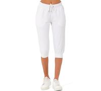 Smith & Solo Pantalon de Jogging Femme - Sport en Coton - Coupe Ajustée - Loisirs - Survêtement - Taille Haute - Course Moderne, Blanc 3/4, S