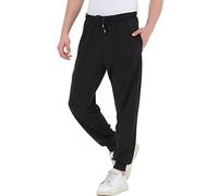 Smith & Solo Pantalon Jogging Homme, Pantalon Survetement Homme Moderne, Pantalon décontracté Coupe Slim en Coton pour garçons, Pantalons de Sport Homme, Noir - Poignets élastiques, XXL