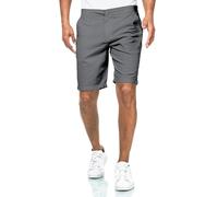 Smith & Solo - Shorts en lin pour homme - Shorts chino courts en coton, Bermuda d'été, Short de course pour homme, Pantalon de sport et de training, anthracite, 42