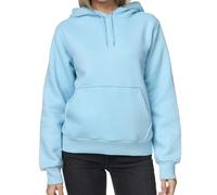Smith & Solo Sweat à capuche pour femme - En coton - Long - Col rond - Coupe ajustée - Pour les loisirs et le sport - Sweat à capuche d'entraînement - Pull streetwear, bleu clair, L