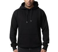 Smith & Solo Sweat a Capuche pour Homme, Sweatshirt col Rond, Manches Longues, Slim Coupe , Hoody, Pull, Mélange de Coton de Haute qualité pour Homme (Noir, M)