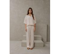 Smith & Soul Smith & Soul Natural Striped Cropped Shirt Blouse Natural X-Small