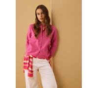 Smith & Soul Smith & Soul Pink Striped Cotton Blend Shirt with Drawstrings Pink XS (EU 34)
