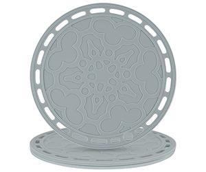 Smithcraft Lot de 3 Dessous de Plat Ronds en Silicone pour casseroles et poêles - Dessous de Plat pour Plats Chauds et casseroles - Tapis Chauds pour comptoir, Repose-cuillère - Gris