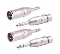 Smithok Lot de 4, 2 adaptateurs 6,35 mm mâle vers XLR mâle et 2 adaptateurs TRS vers XLR femelle de 6,35 mm, 2 paires de connecteurs audio