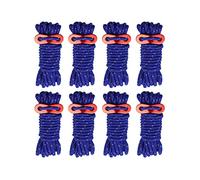 Smithok Lot de 8 haubans ultra légers de 4 mm avec tendeur en aluminium pour bâche de tente, escalade, randonnée (bleu)
