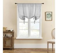 SMITHOOM 1 panneau de rideau romain avec attache, stores romains épais de couleur unie avec passe-tringle pour cuisine, chambre à coucher, salle de bain, buanderie, petite fenêtre, gris clair, 100 x