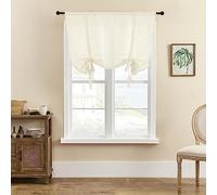 SMITHOOM 1 panneau de rideau romain épais de couleur unie avec passe-tringle pour cuisine, chambre à coucher, salle de bain, buanderie, petite décoration de fenêtre, beige, 80 x 120 cm