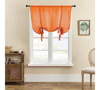 SMITHOOM 1 panneau de rideau romain épais de couleur unie avec passe-tringle pour cuisine, chambre à coucher, salle de bain, buanderie, petite fenêtre, orange, 60 x 120 cm