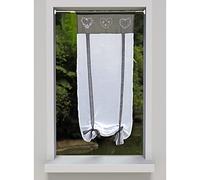 Smithoom 1 Panneau Store Romain à Poche pour Tringle Brodé Fenêtre Rideau Voilages pour Salon Chambre Balcon Cuisine Salle de Bain 45x120cm Beige