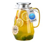 Smiths Mason Jars Carafe en Verre Classique de 1,8 L avec Couvercle à 2 Voies - Pichet Polyvalent pour Eau - Résiste à des Températures de -40 °F