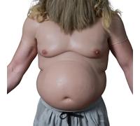 SMITIZEN Costume en Silicone pour Ventre de bière Plus Fat Suit Fake Realistic Big Padded Upper Bodysuit Costume Dress Up Halloween Cosplay (Brun Clair)