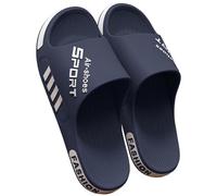 SMIUPIN Chaussures de douche pour la salle de bain, pantoufles pour l'extérieur et l'intérieur, sandales pour la maison,45-46,Bleu&Blanc