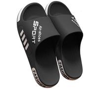 SMIUPIN Chaussures de douche pour la salle de bain, pantoufles pour l'extérieur et l'intérieur, sandales pour la maison,45-46,Noir&Blanc