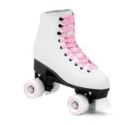 SMJ sport Patins à roulettes Classiques rétro ABEC7 pour Femme - Couleur Blanc et Rose - Taille 35, 36, 37, 38, 39, 40, 41 (40)