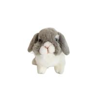 SMJWH Adorable Lapin en Peluche Gris et Blanc à Oreilles Tombantes, Doux Moelleux, idéal comme Cadeau