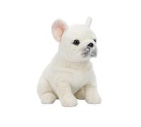SMJWH Jouet en Peluche Bouledogue réaliste, Chiot Frenchie Doux et câlin, poupée de Chien Mignonne for Cadeau d'anniversaire for, Ornement décoration for Animaux Compagnie(White)