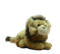 SMJWH Jouet en Peluche Lion couché réaliste avec crinière, poupée Douce en Peluche Roi de la Jungle, Cadeau Animal câlin for et collectionneurs