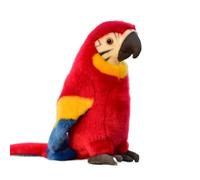 SMJWH Jouet en Peluche Perroquet Ara réaliste, Animal en Peluche Bleu, Vert et Rouge, poupée Oiseau Exotique Douce for et collectionneurs.(Red)