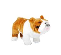 SMJWH Mignon Bouledogue en Peluche réaliste Marron et Blanc Chiot Doux câlin poupée for Cadeau d'anniversaire Britannique décoration de Chambre d'enfant