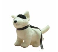 SMJWH Mignon Bull Terrier/Jack Russell Mix Peluche Peluche Animal réaliste Blanc Chien poupée avec Laisse et Collier Cadeau