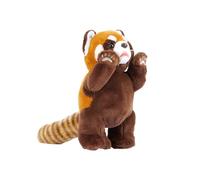 SMJWH Mignon Panda Rouge en Peluche réaliste Doux Animal poupée for Cadeau d'anniversaire câlin Petit Mascotte Bois Chambre d'enfant décor 25 cm