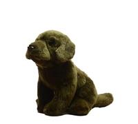 SMJWH Peluche Chiot Marron foncé/Olive, Chien Assis réaliste, Animal en Peluche, Labrador Retriever, for et Amoureux des Animaux de Compagnie