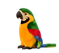 SMJWH Peluche Perroquet Ara réaliste, Oiseau en Peluche Doux et câlin, Animal de la forêt Tropicale réaliste for et décoration d'intérieur, for Les Amoureux des Oiseaux.(Green)