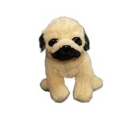 SMJWH Peluche réaliste de Carlin, Chien en Peluche Ultra Doux et ridé, Position Assise ou Debout, Cadeau d'anniversaire for Enfant(Sitting Posture)