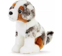SMJWH Peluche réaliste de Chiot Berger Australien, Bleu Merle, Chien Ferme Doux et câlin, modèle éducatif, for Les Amoureux des Chiens Berger