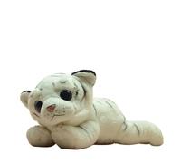 SMJWH Peluche Tigre Blanc Yeux, Animal en Peluche Super Doux, poupée Mignon couché, Cadeau câlin for et décoration de Chambre d'enfant