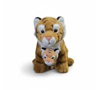 SMJWH Peluche Tigre Maman et Son Petit, Adorable Peluche Douce à Rayures Jaunes, for Les Amoureux de la Jungle.