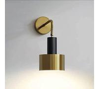 SMJY Appliques murales en laiton brossé, sconce à angle de faisceau réglable, corps de lampe d'intérieur en métal + appliques murales à abat-jour noir pour chambre, salle à manger, îlot