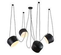 SMJY Lampe suspendue industrielle, suspension antique E27, abat-jour en Aluminium 180 cm, Noir, pour Salle de séjour, Cuisine, Facile À Installer, Installation Rapide