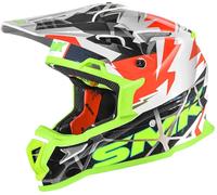 SMK Allterra Fulmine N Casque de motocross, Blanc/jaune, Taille L (59)