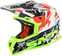SMK Allterra Fulmine N Casque de motocross, blanc-jaune, taille 2XL pour homme