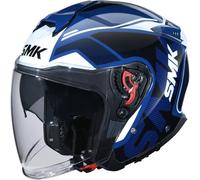 SMK GTJ Tourer Casque jet, blanc-turquoise-bleu, taille XL pour homme