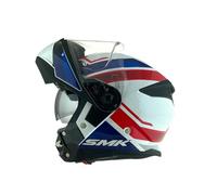 SMK Helmets Casque modulaire GULLWING SUPERTOUR Mentonniere Amovible Blanc Bleu et Rouge Homologué 22.06 avec double visière P/J (M 57/58)