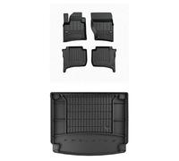 SMK Kit de tapis de sol en caoutchouc et tapis de coffre pour Porsche Cayenne II 2010-2017 Améliorez votre confort de voyage avec tapis antidérapant voiture 3D- Tapis de sol voiture tous temps, protec