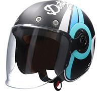 SMK RETRO JET SPEED TT casque jet bleu-noir mat XS